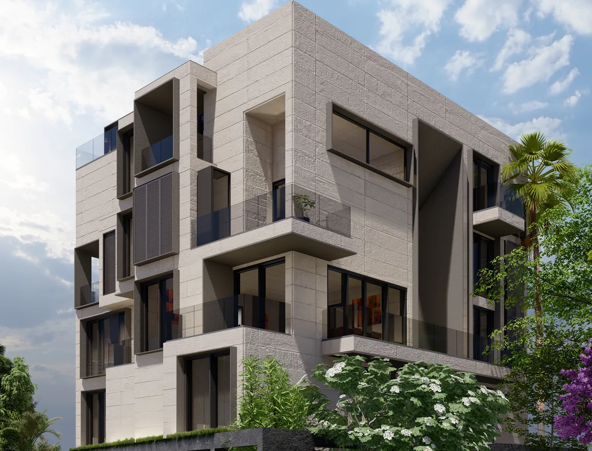 Color exterior rendering of Bakhru Residence