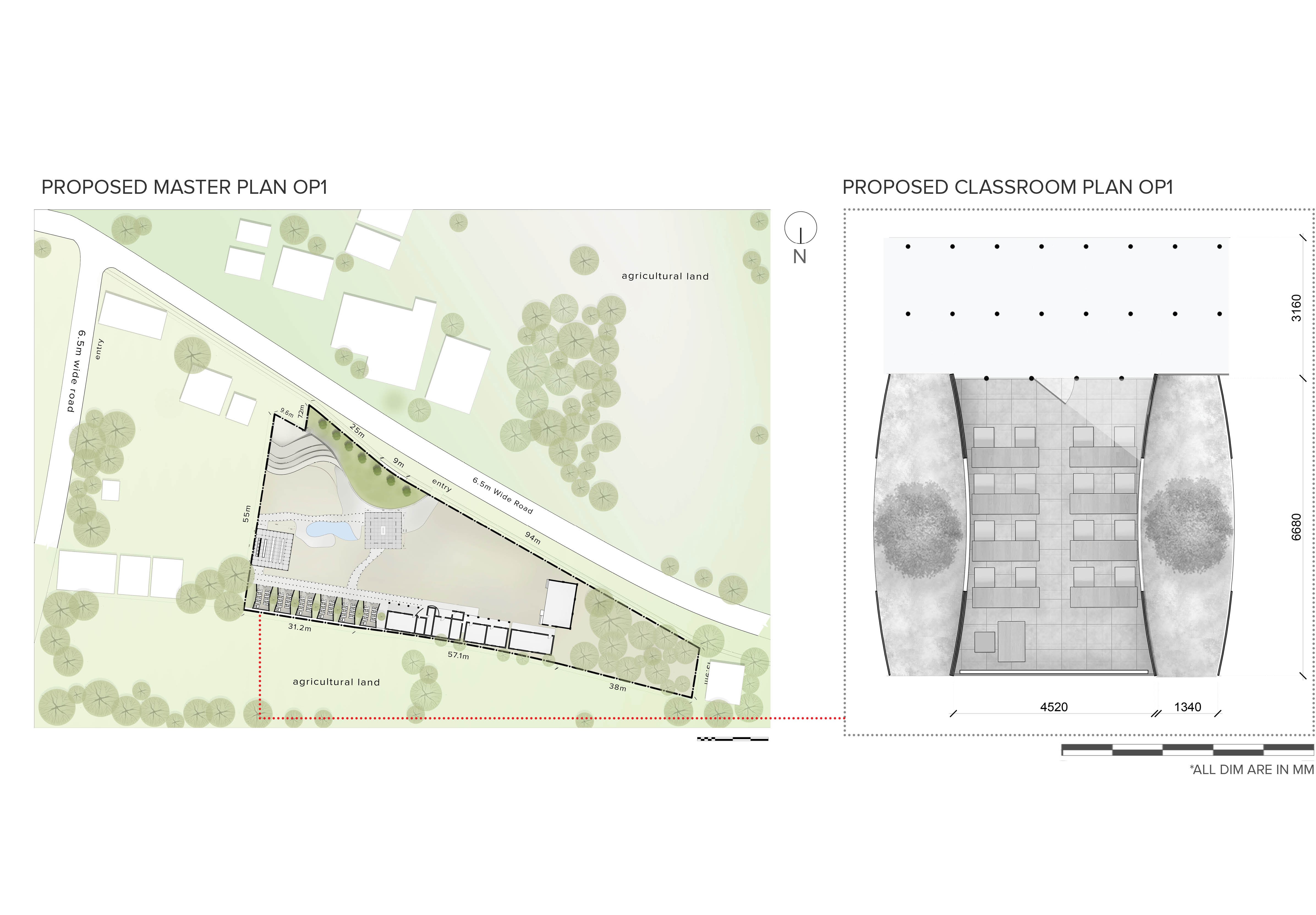 GHPS proposed master plan and classroom plan presentation board