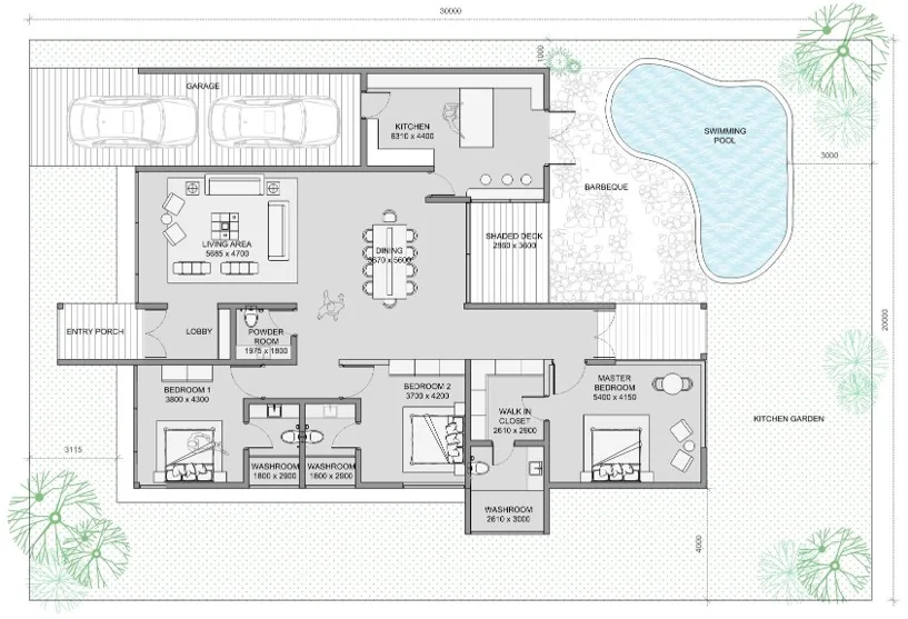 Villa Complex residential floor plan
